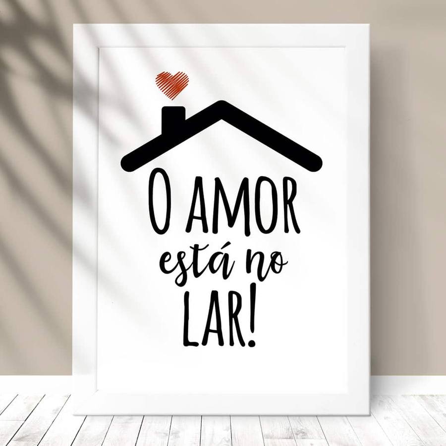 Quadro Decorativo O amor está no lar - detalhe da moldura e acabamento