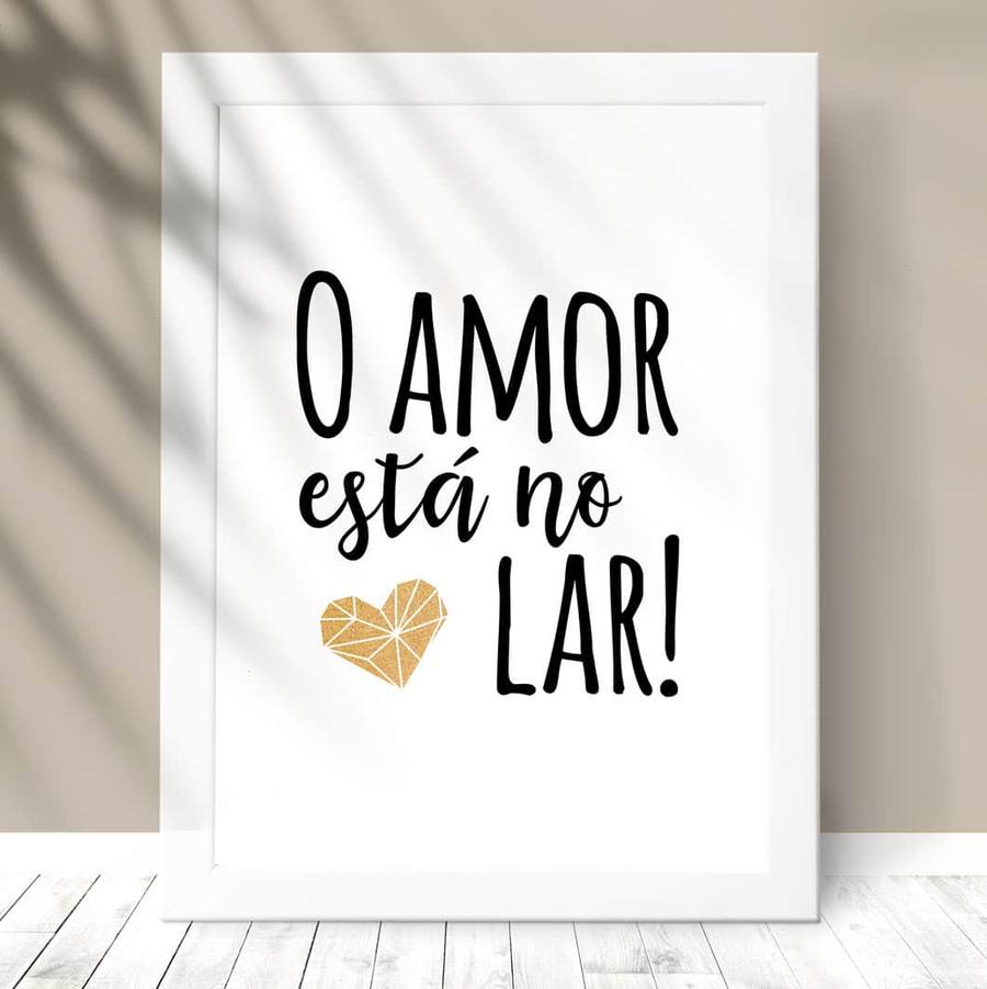 Quadro Decorativo O amor está no Lar - detalhe da moldura e acabamento