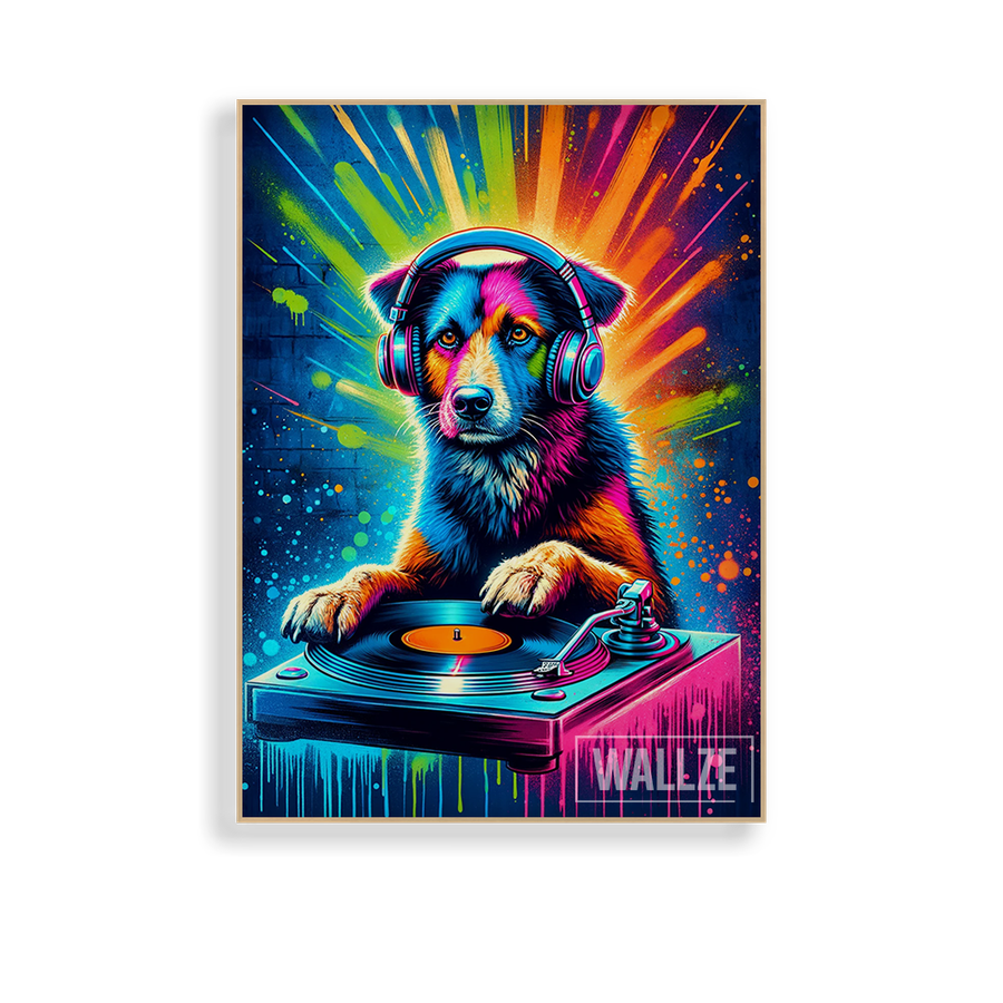 Quadro Decorativo O Beat Canino Caramelo - vista aproximada da impressão
