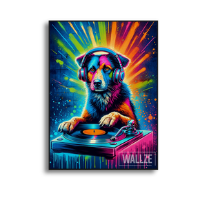 Quadro Decorativo O Beat Canino Caramelo - quadro decorativo em ambiente decorado