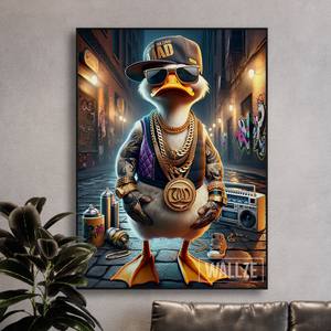 Quadro Decorativo O Pato do Hip-Hop | Wallze