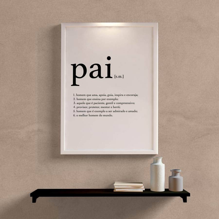 Quadro Decorativo Pai - detalhe da moldura e acabamento