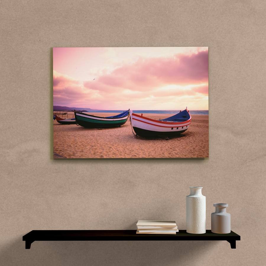 Quadro Decorativo Paisagem Barcos na Areia - imagem 5