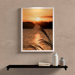 Quadro Decorativo Paisagem Juncos no Sol - detalhe da moldura e acabamento