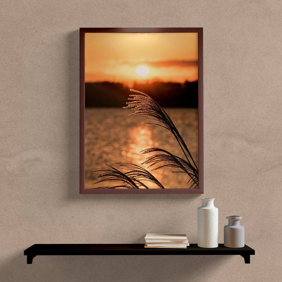 Quadro Decorativo Paisagem Juncos no Sol - vista aproximada da impressão