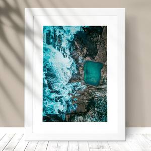 Quadro Decorativo Paisagem Mar - detalhe da moldura e acabamento
