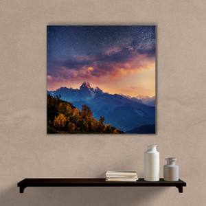 Quadro Decorativo  Paisagem Montanha e Céu - quadro decorativo em ambiente decorado
