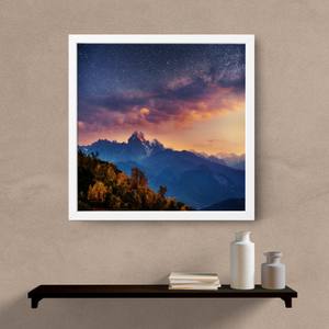 Quadro Decorativo  Paisagem Montanha e Céu - detalhe da moldura e acabamento