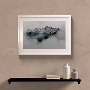 Quadro Decorativo Paisagem Montanha P&B - detalhe da moldura e acabamento