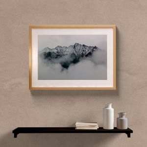 Quadro Decorativo Paisagem Montanha P&B - quadro decorativo em ambiente decorado