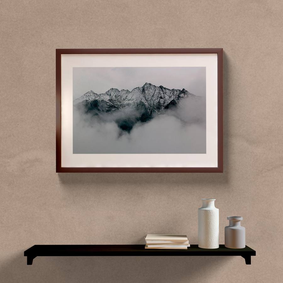 Quadro Decorativo Paisagem Montanha P&B - vista aproximada da impressão