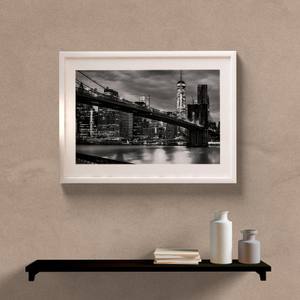 Quadro Decorativo Paisagem New York P&B - detalhe da moldura e acabamento