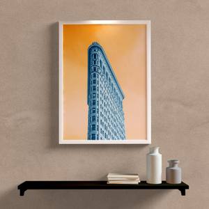 Quadro Decorativo Paisagem Prédio Colorido - detalhe da moldura e acabamento