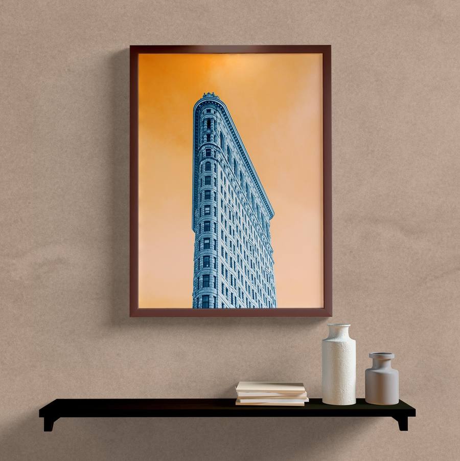 Quadro Decorativo Paisagem Prédio Colorido - vista aproximada da impressão