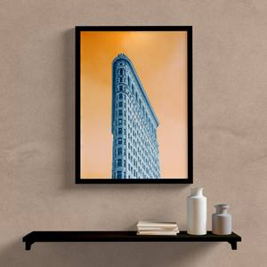 Quadro Decorativo Paisagem Prédio Colorido - quadro decorativo em ambiente decorado