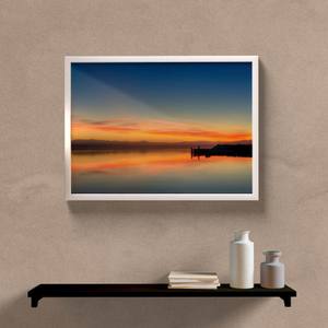 Quadro Decorativo Paisagem Sunset - detalhe da moldura e acabamento