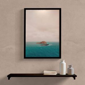Quadro Decorativo Pequena Ilha no Mar - detalhe da moldura e acabamento