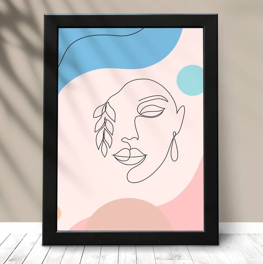 Quadro Decorativo Perfil - detalhe da moldura e acabamento
