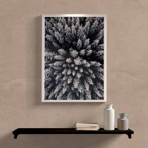 Quadro Decorativo Pinheiros com Neve - detalhe da moldura e acabamento