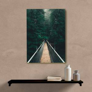 Quadro Decorativo Ponte Na Floresta - quadro decorativo em ambiente decorado