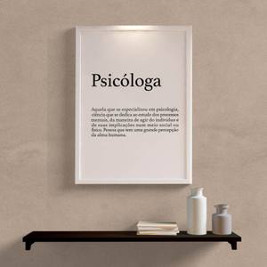 Quadro Decorativo Psicóloga - detalhe da moldura e acabamento