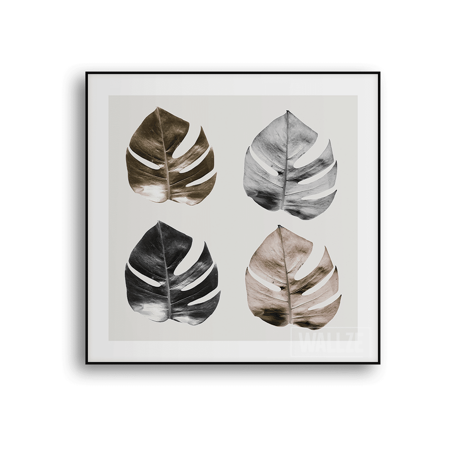 Quadro Decorativo Quarteto de Monstera - quadro decorativo em ambiente decorado