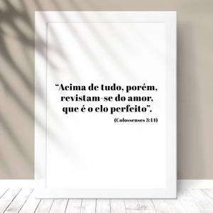 Quadro Decorativo Revistam-se do Amor - detalhe da moldura e acabamento