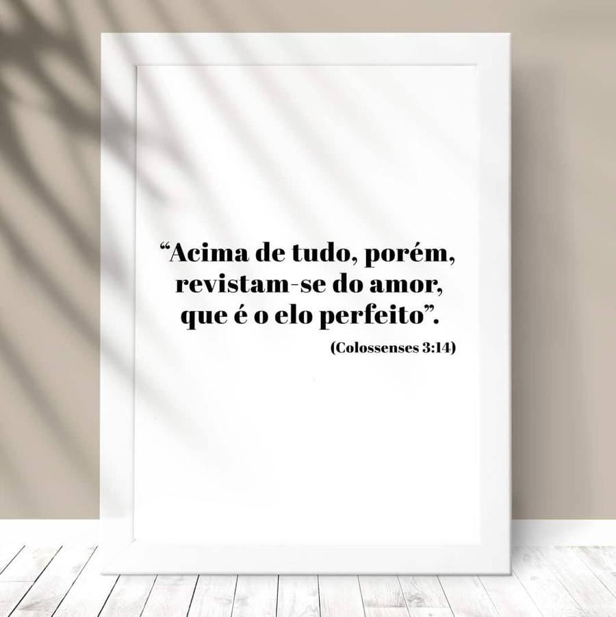 Quadro Decorativo Revistam-se do Amor - detalhe da moldura e acabamento