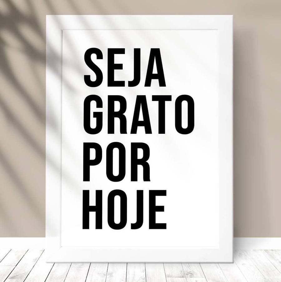 Quadro decorativo seja grato por hoje