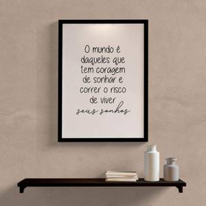 Quadro Decorativo Seus Sonhos - detalhe da moldura e acabamento