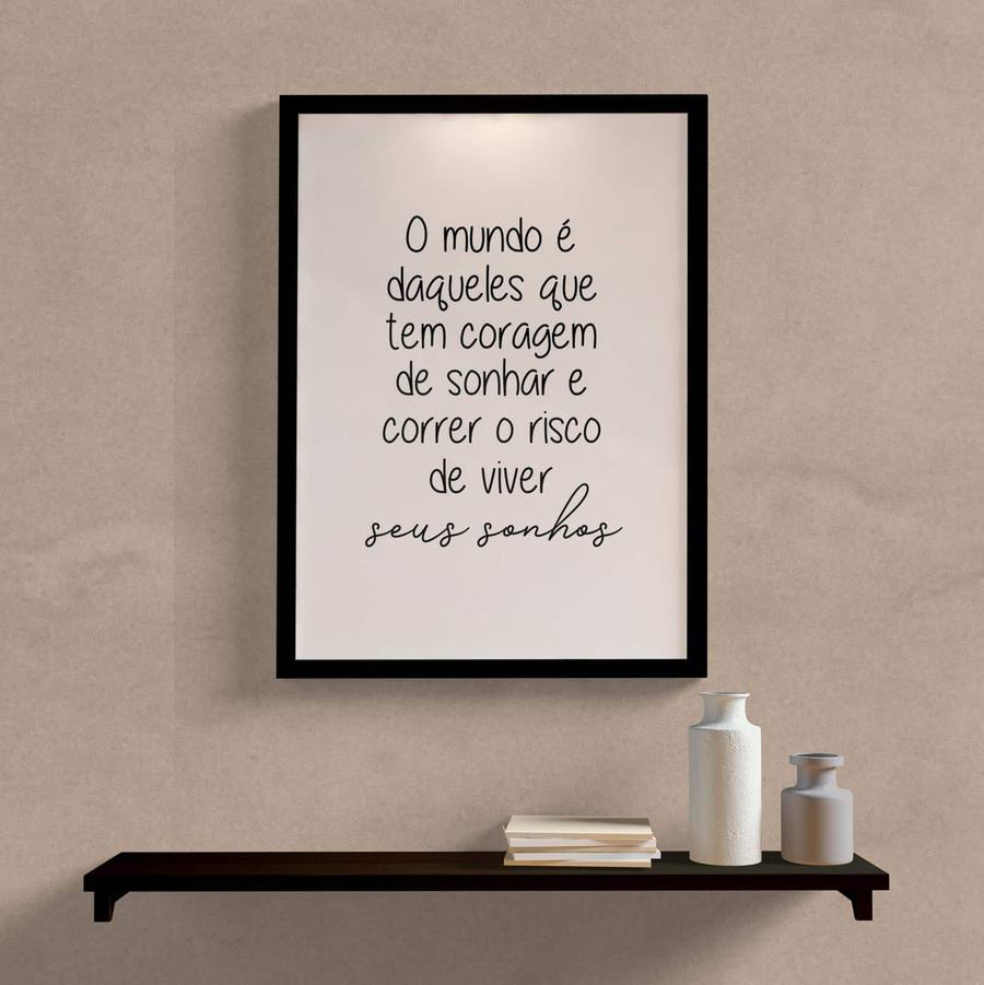 Quadro Decorativo Seus Sonhos - detalhe da moldura e acabamento
