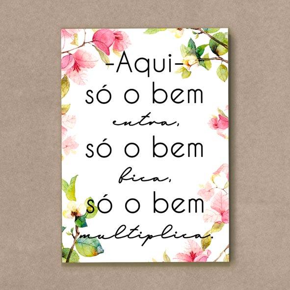 Quadro Decorativo Só o bem florido - quadro decorativo em ambiente decorado