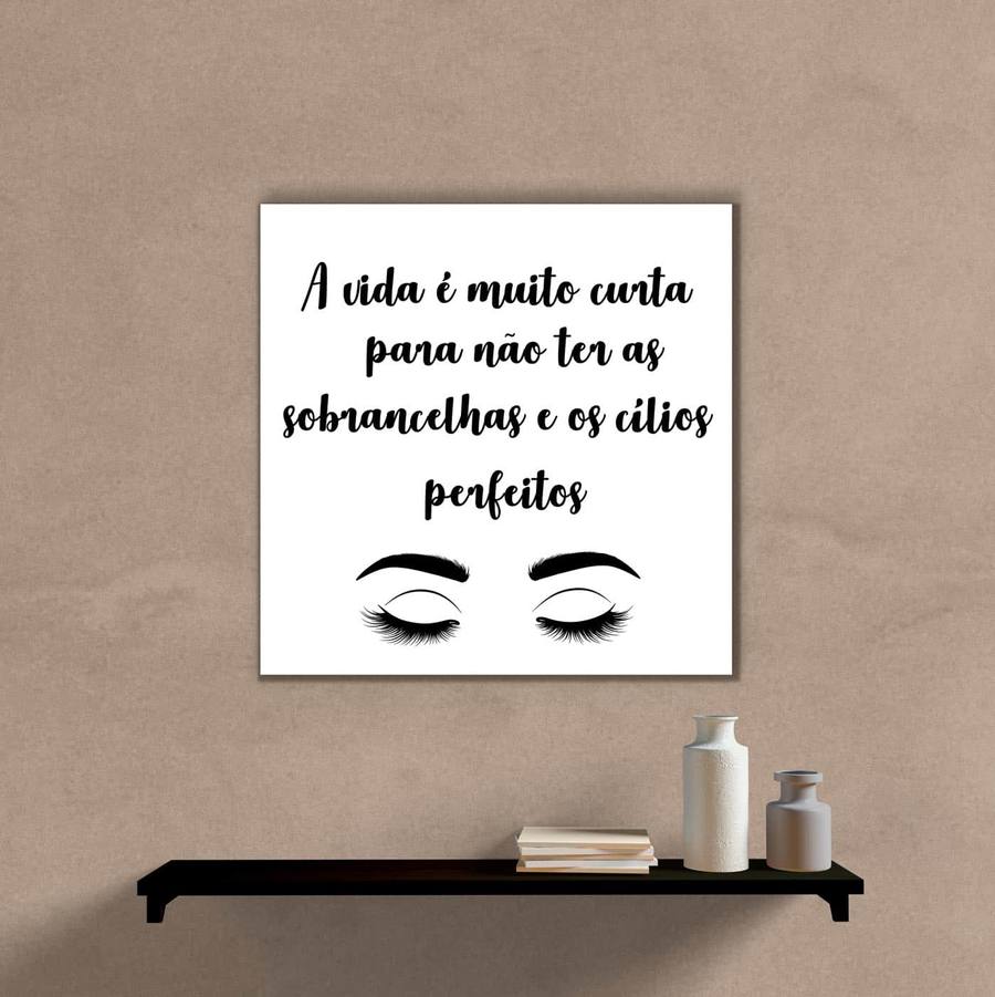 Quadro Decorativo  Sobrancelha e Cílios - quadro decorativo em ambiente decorado