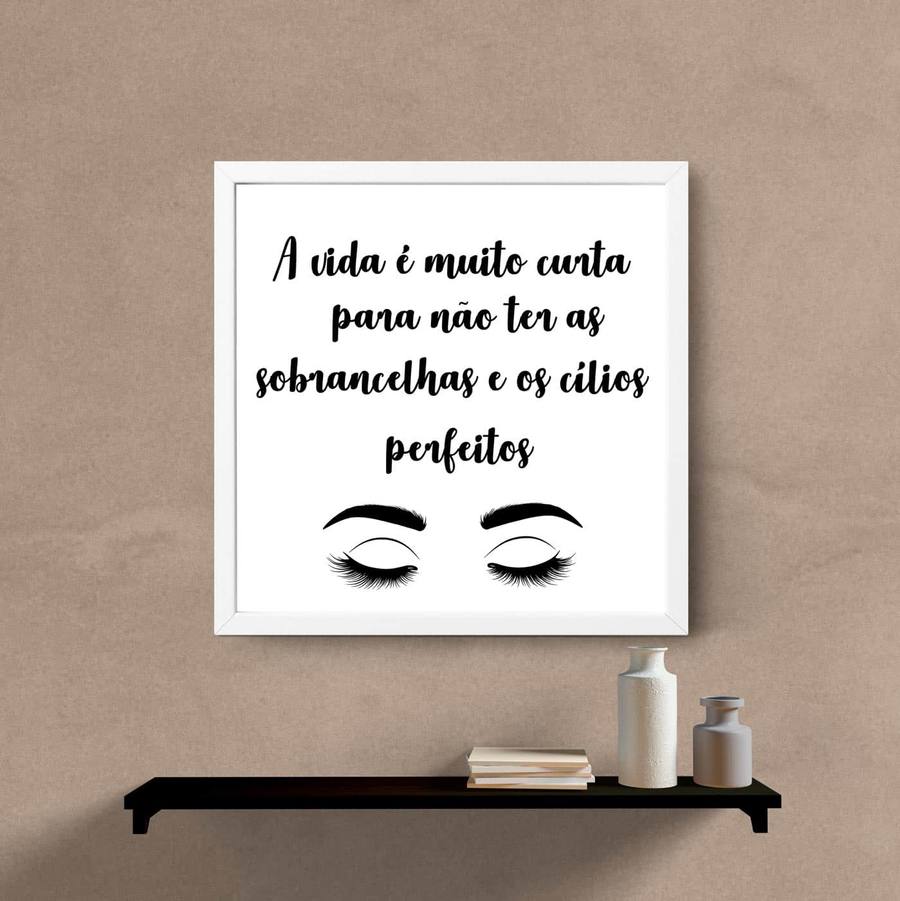 Quadro Decorativo  Sobrancelha e Cílios - detalhe da moldura e acabamento
