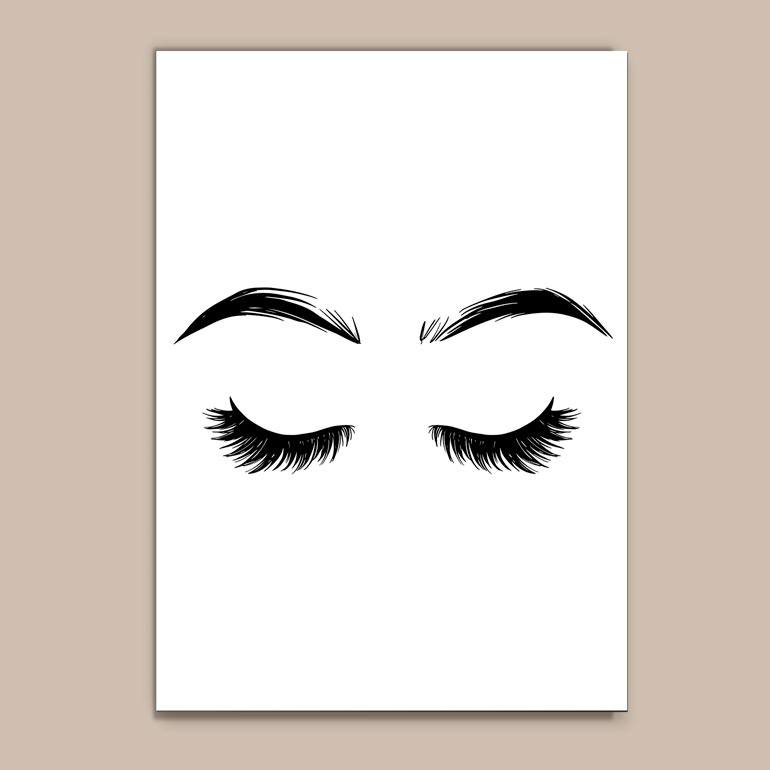 Quadro Decorativo Sobrancelha - quadro decorativo em ambiente decorado