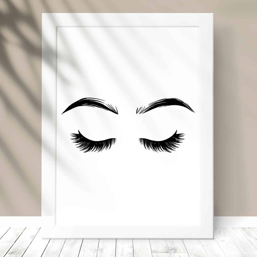 Quadro Decorativo Sobrancelha - detalhe da moldura e acabamento