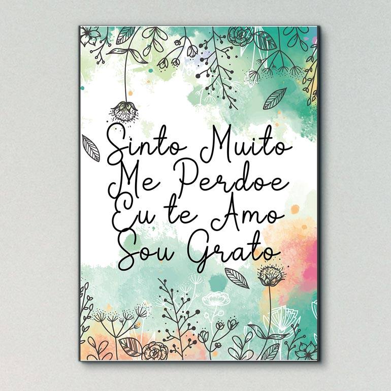 Quadro Decorativo Sou grato - quadro decorativo em ambiente decorado