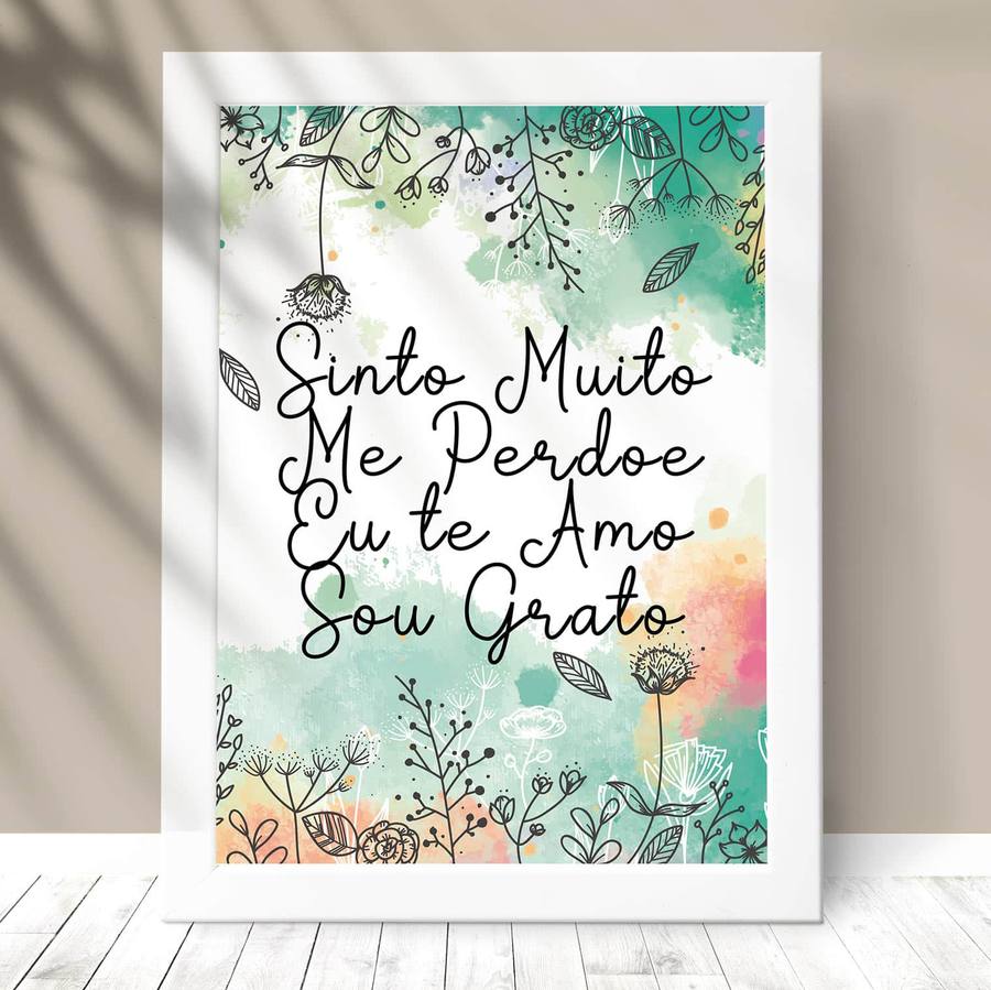 Quadro Decorativo Sou grato | Wallze