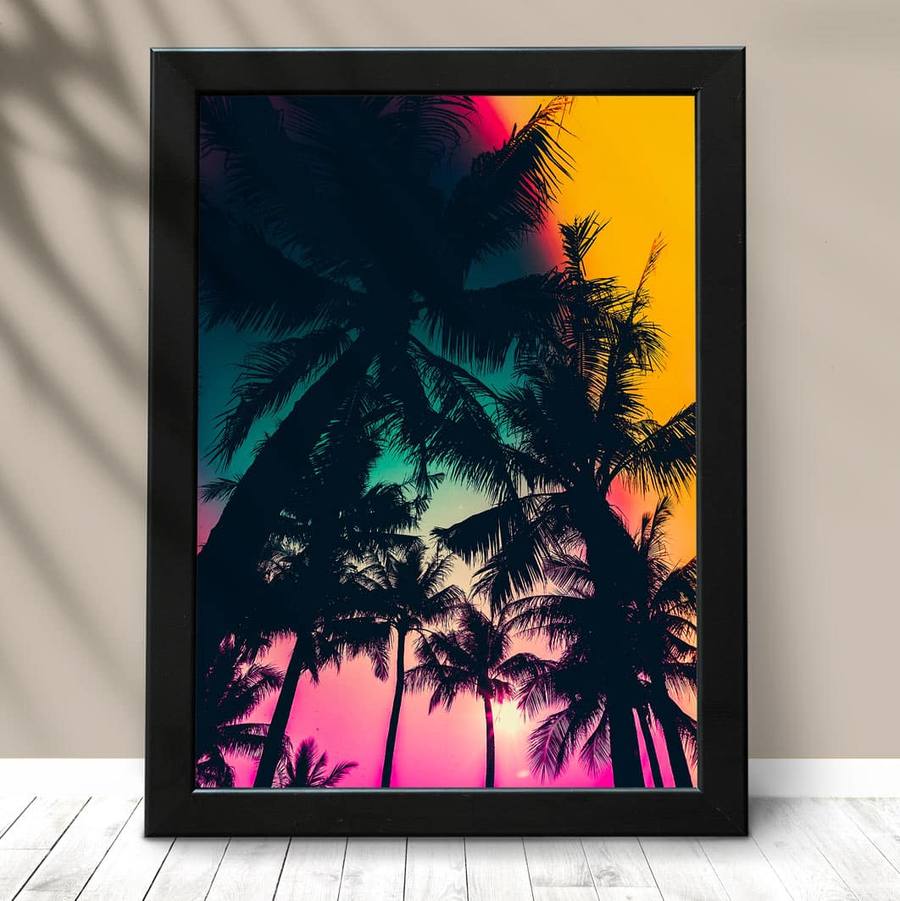 Quadro Decorativo Tropical color - detalhe da moldura e acabamento