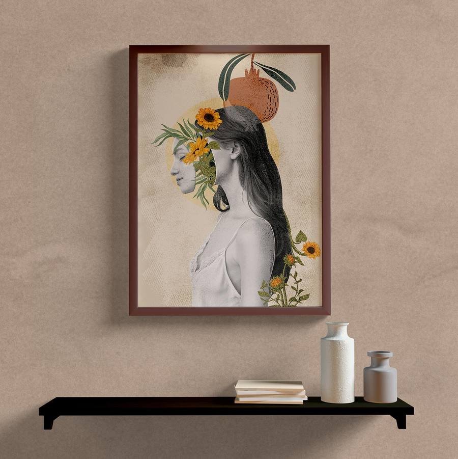 Quadro Decorativo Vintage Collage - vista aproximada da impressão