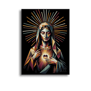 Quadro Decorativo Virgem Maria - Divina Luz - quadro decorativo em ambiente decorado