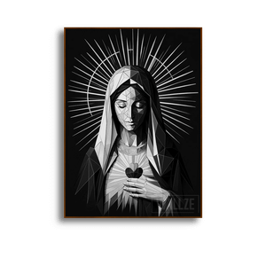 Quadro Decorativo Virgem Maria P&B - imagem 5