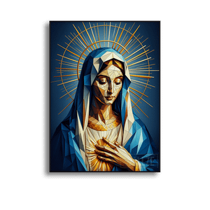 Quadro Decorativo Virgem Maria - Sacra Geometria - quadro decorativo em ambiente decorado