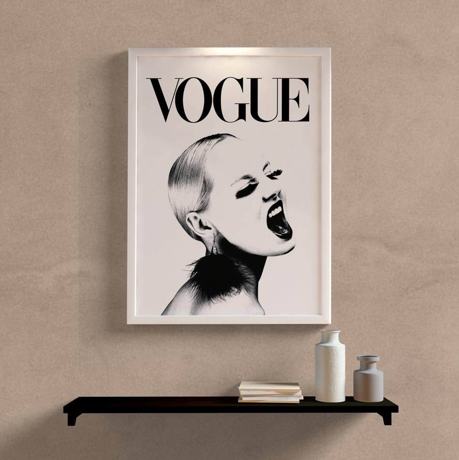 Quadro Decorativo Vogue - detalhe da moldura e acabamento
