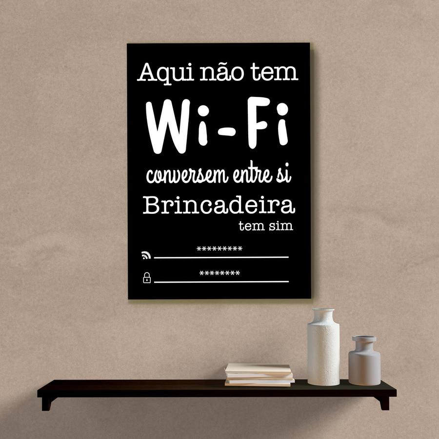Quadro Decorativo Wi-Fi Personalizado - quadro decorativo em ambiente decorado
