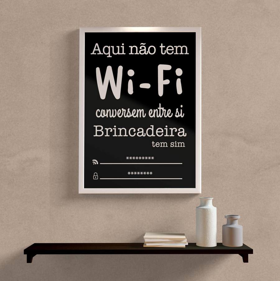 Quadro Decorativo Wi-Fi Personalizado - detalhe da moldura e acabamento