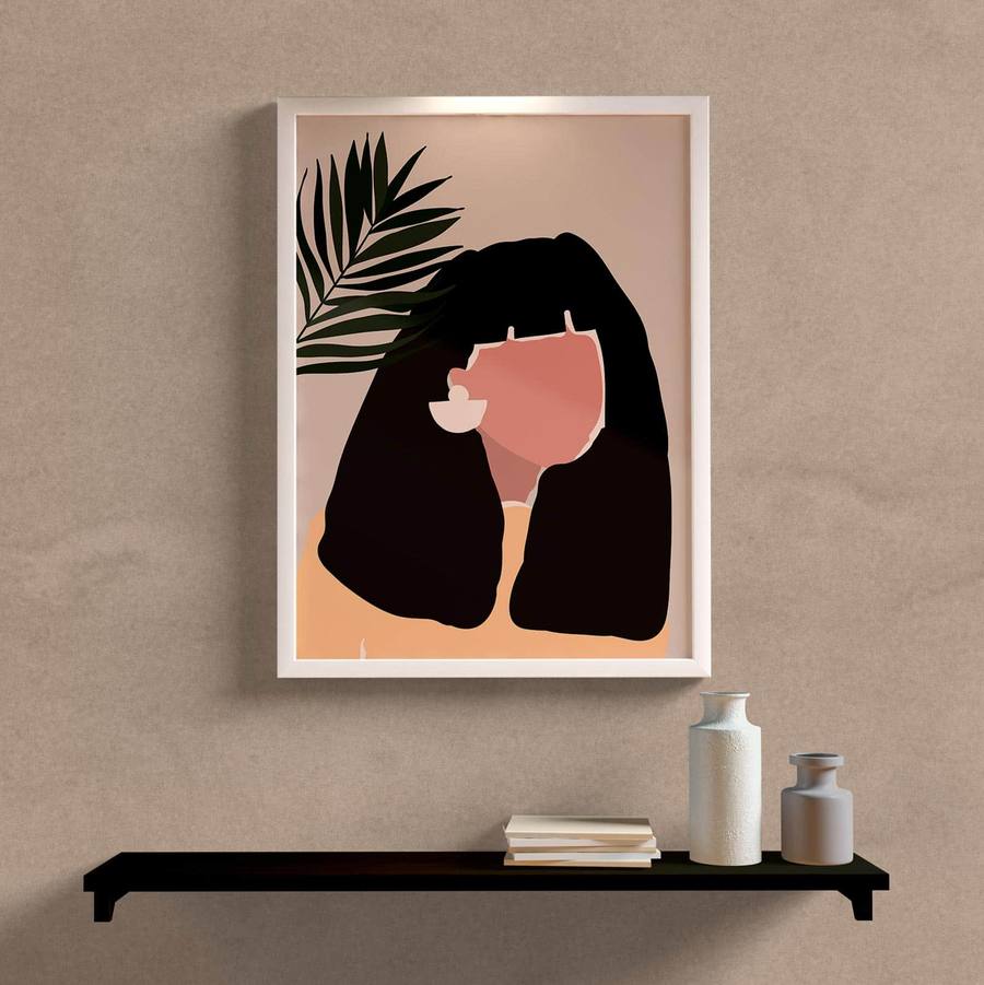 Quadro Decorativo Woman - detalhe da moldura e acabamento