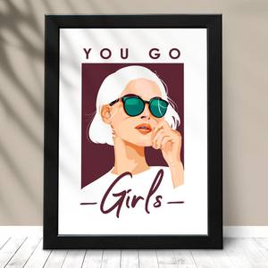 Quadro Decorativo You go Girls - detalhe da moldura e acabamento