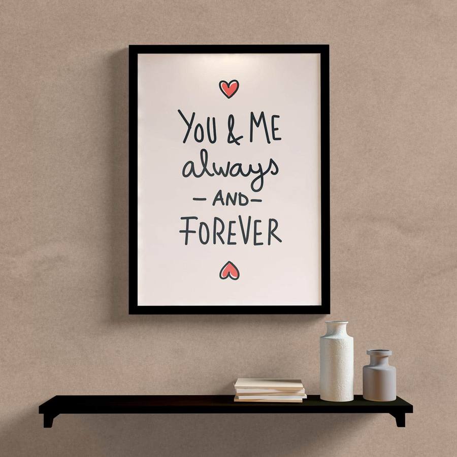 Quadro Decorativo You & Me - detalhe da moldura e acabamento