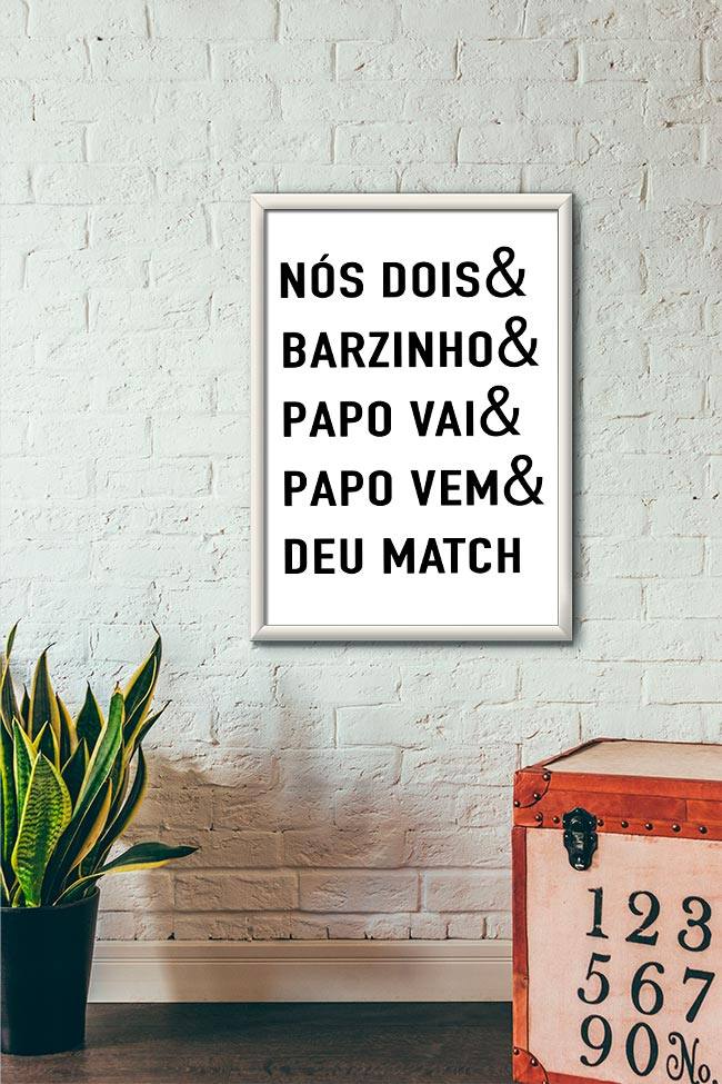 Quadro Decorativo Deu Match - vista aproximada da impressão